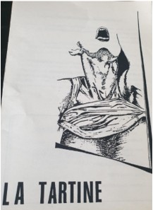 Affiche Représentation du Spectacle LA TARTINE (Passe-moi une tartine de Fort Rock,Tu peux tomber mais je ne te ramasse pas et Trame 33) les 29 et 30 avril 1998 à L’espace 600